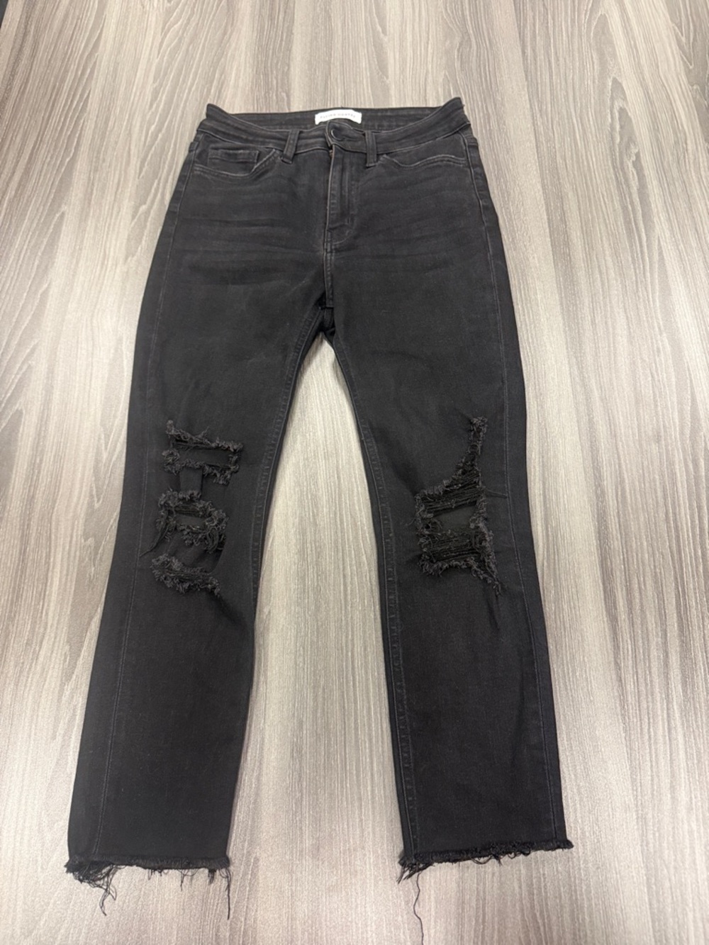 Flying Monkey Black Distressed Straight Leg Jeans Women’s Size 27